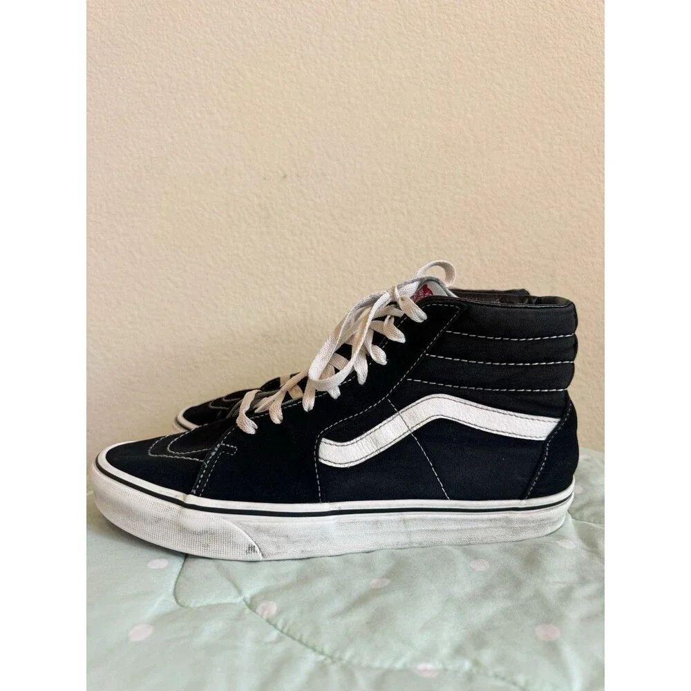 Vans Sk8-Hi Black/White High Top Lace-Up Sneakers Mens size 10
